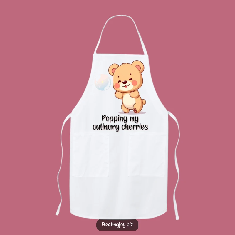 Funny Bear Cub Bubble Apron: Whimsical Kitchen Fun, Charming Funny Gift for Cooks