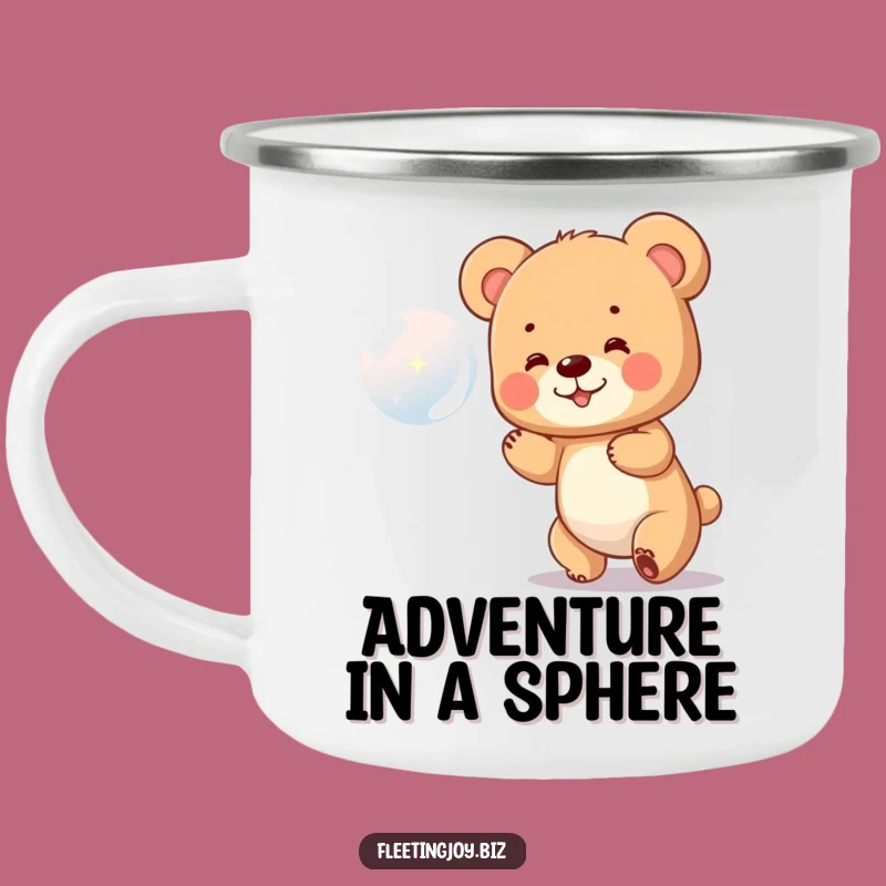 Funny Bear Cub Bubble Camping Mug: Adventure-Ready Humor, Adorable Funny Gift