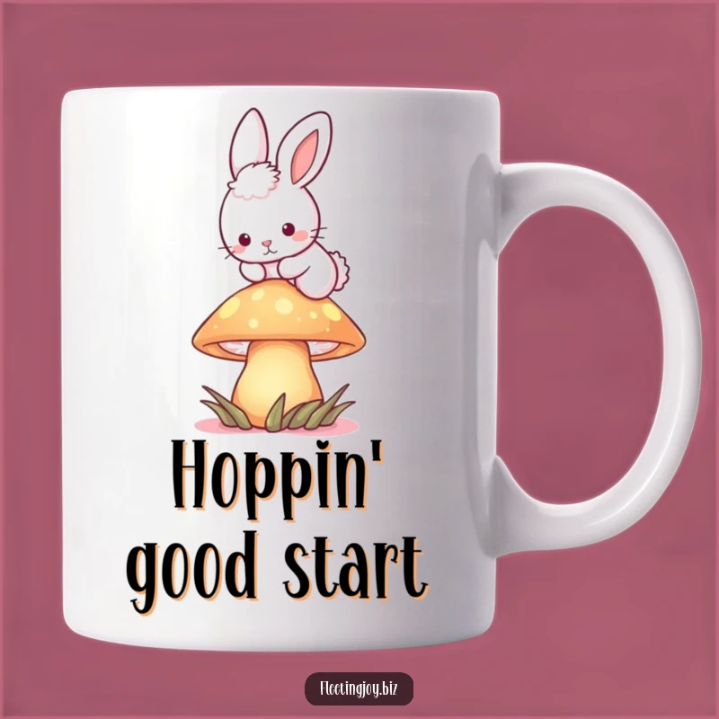 Funny Bunny Mushroom Hop Mug: Whimsical Fantasy Gift, Perfect Funny Gift for Dreamers