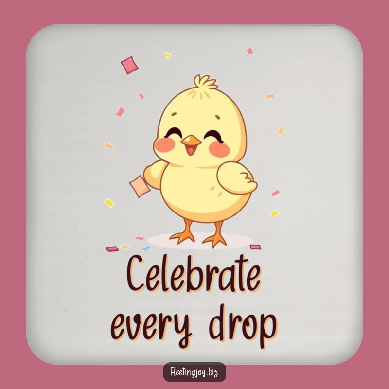 Funny Chick Confetti Coaster: Protect Surfaces with Party Fun, Perfect Funny Gift