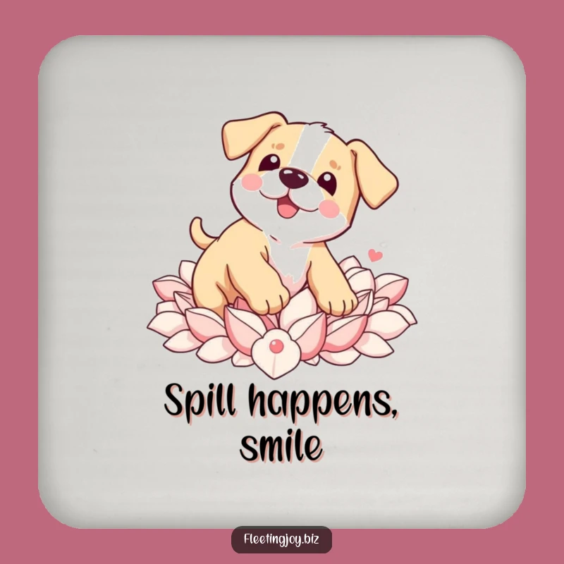 Funny Puppy Petal Coaster: Protect Surfaces with Cute Charm, Perfect Funny Gift