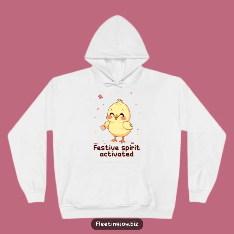 Cozy Funny Chick Confetti Hoodie: Warm Celebration Wear, Perfect Funny Gift