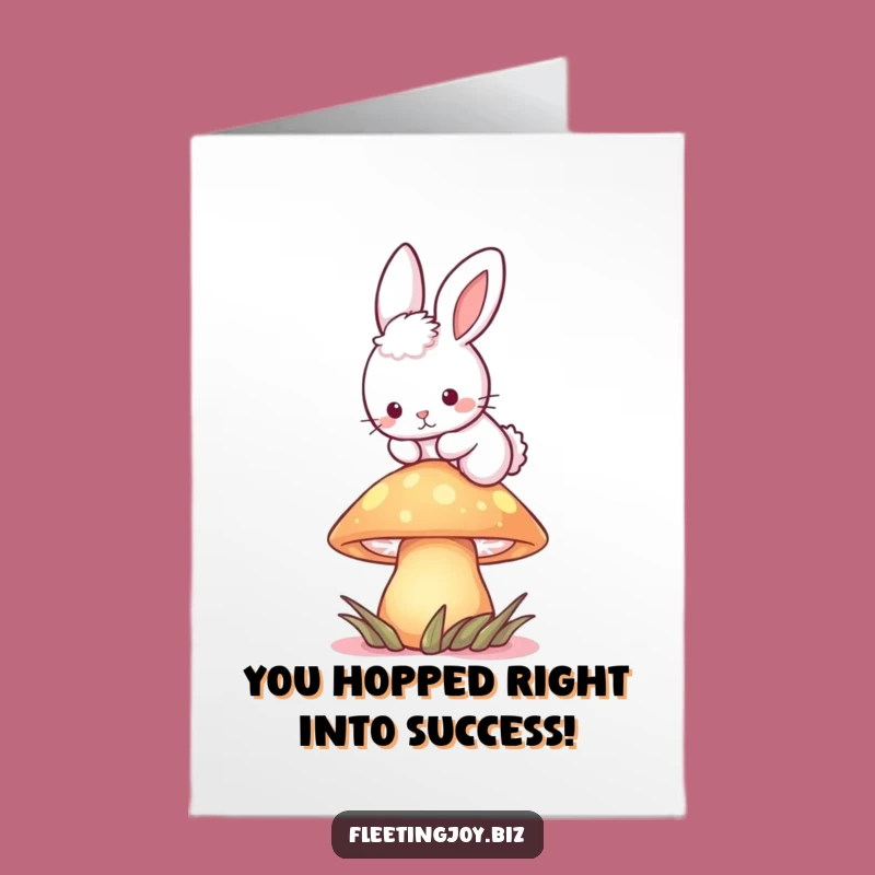 Free Printable Congrats Card: Bunny Mushroom Hop Celebration