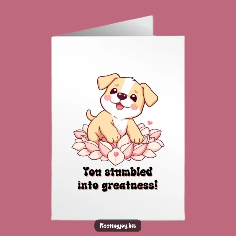Free Printable Congrats Card: Puppy's Sweet Petal Landing