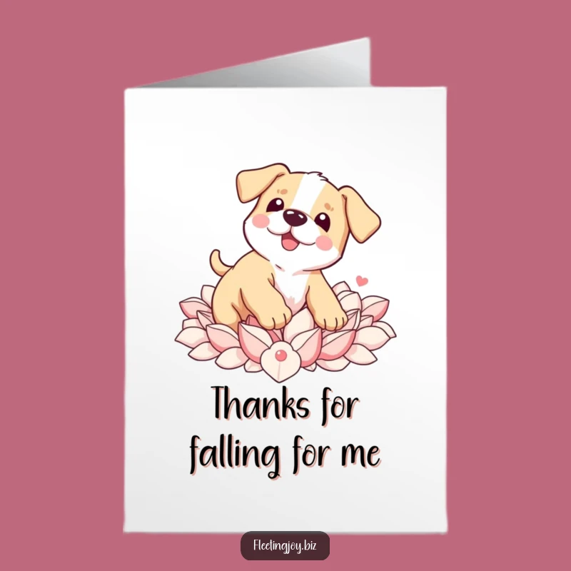 Free Printable Thank You Card: Puppy's Petal Pile Gratitude